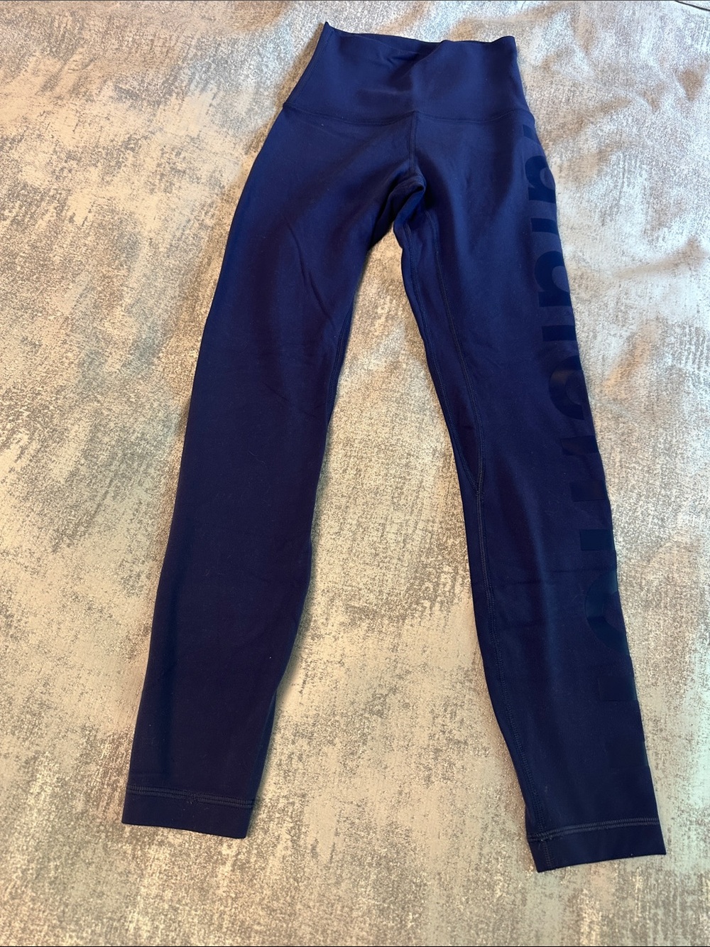 Lululemon Navy Logo Side High-Waist Leggings